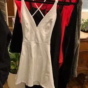 Lulu’s white V-Neck Spaghetti Strap Dress